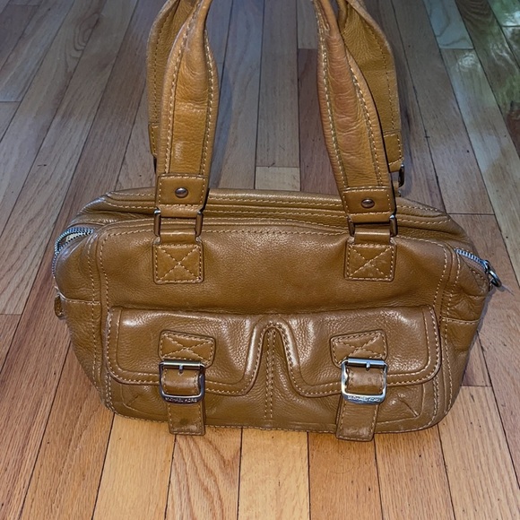 Michael Kors Camel Color Leather Satchel Women's Bag - Picture 1 of 10